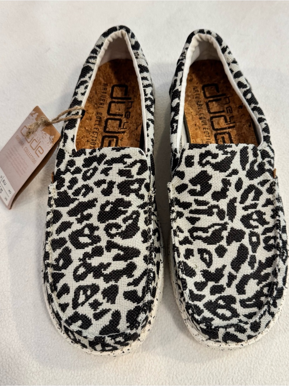 Hey Dude Dark Grey & White Cheetah Print Slip-Ons - Picture 2 of 7
